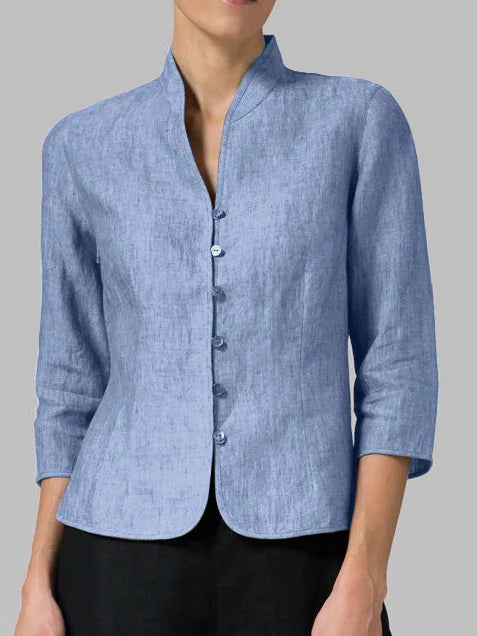 Lyxig Blus med Stilren Chambray-Design