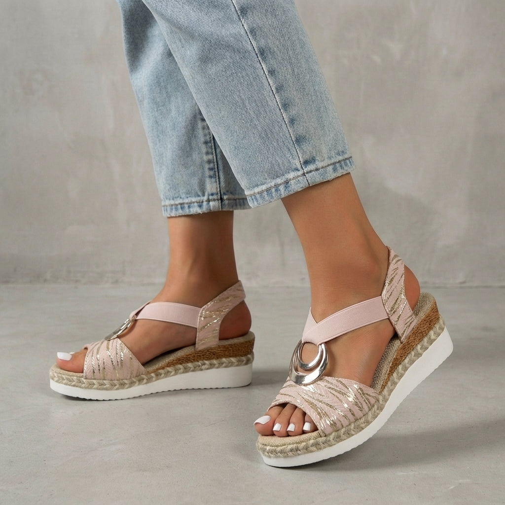 Kilklackssandaler för kvinnor med espadrillosula