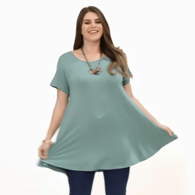Stilfuld Plus Size T-Shirt med Løs Pasform
