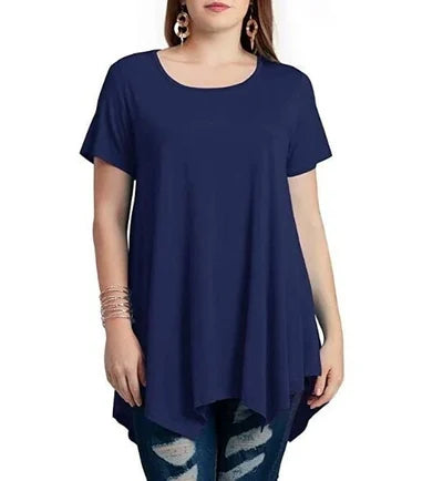 Snygg Plus Size T-shirt med Lös Passform