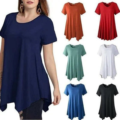 Snygg Plus Size T-shirt med Lös Passform