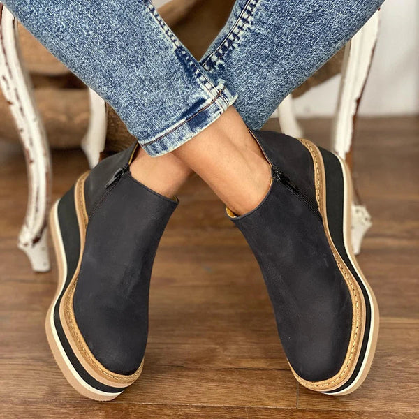 Elara | Trendiga Ankelboots med Platåsula