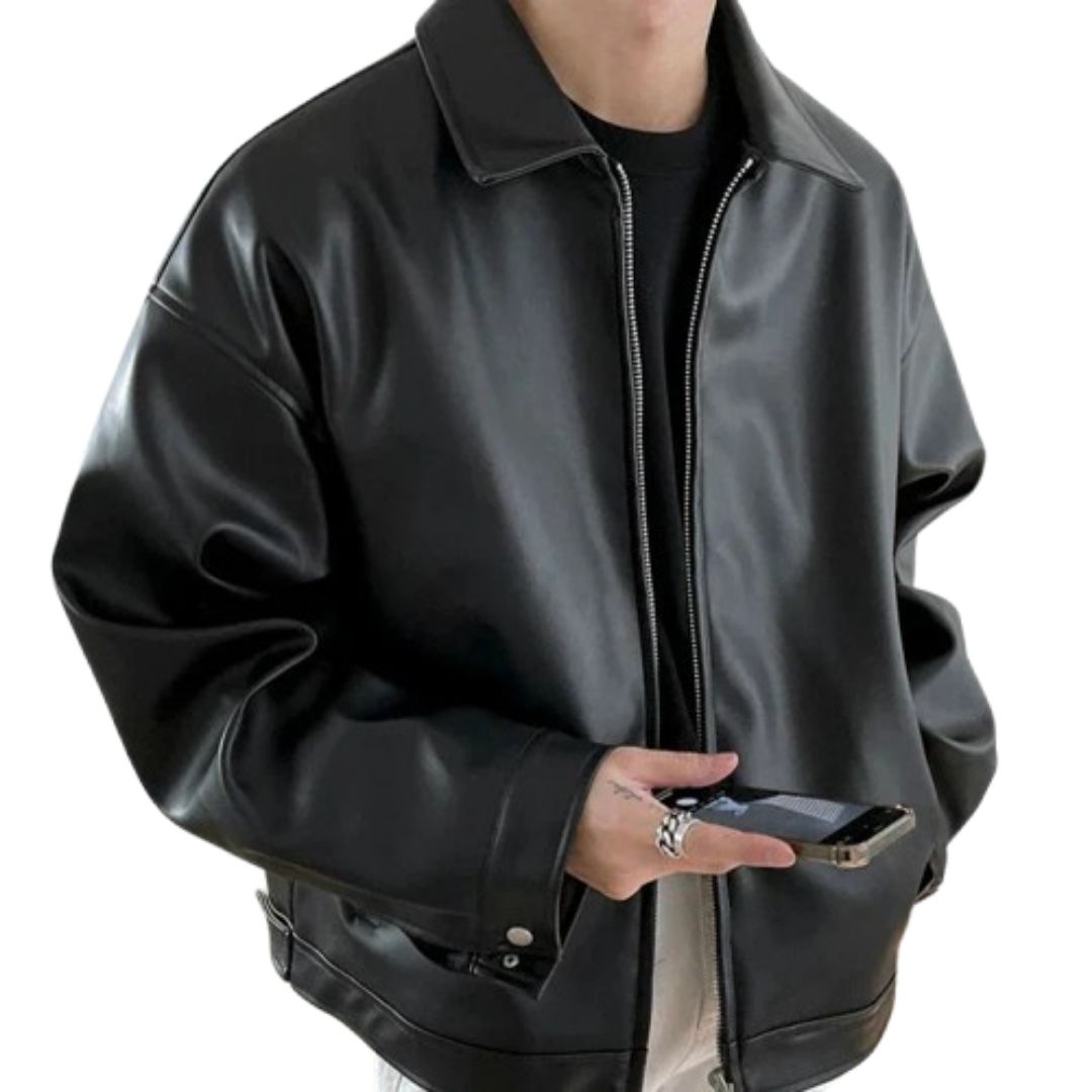 Oversized Herr Bomberjacka i Stilren Design