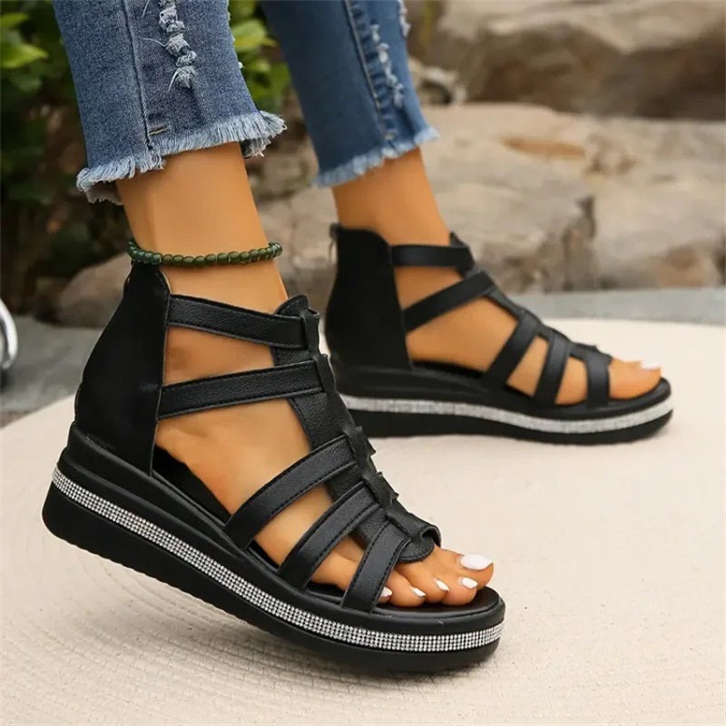 Glitrende Wedge Sandaler til Den Stilbevidste