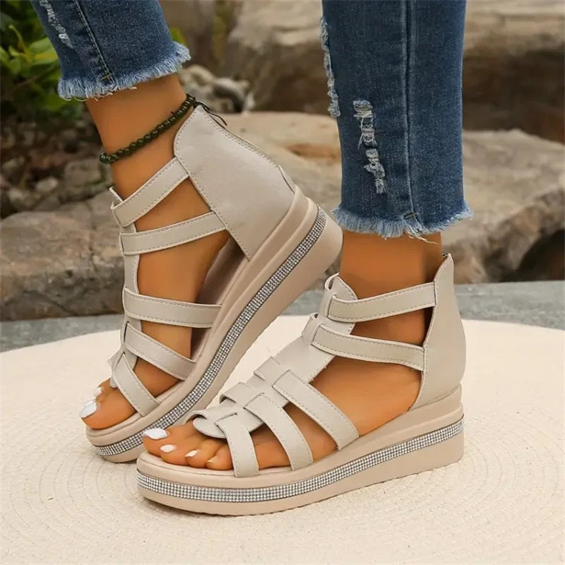 Glitrende Wedge Sandaler til Den Stilbevidste