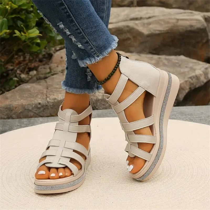 Glitrende Wedge Sandaler til Den Stilbevidste