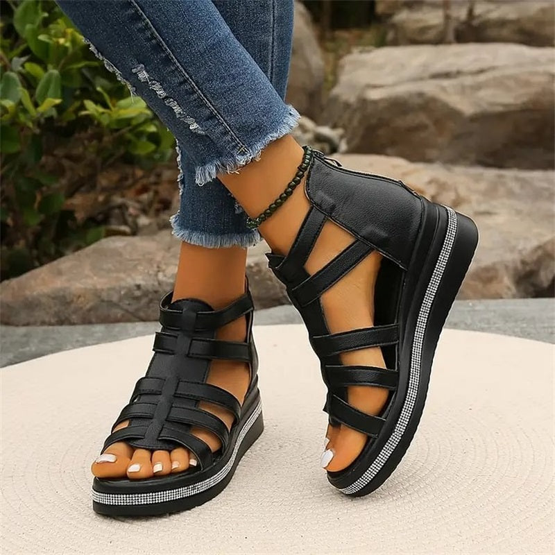 Glitrende Wedge Sandaler til Den Stilbevidste