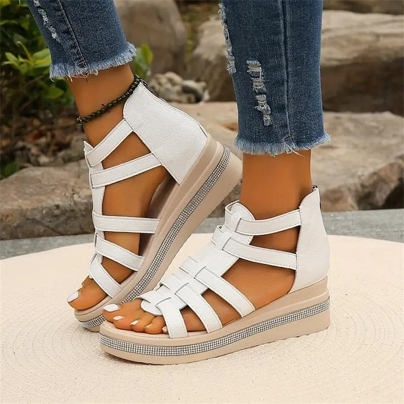 Glitrende Wedge Sandaler til Den Stilbevidste