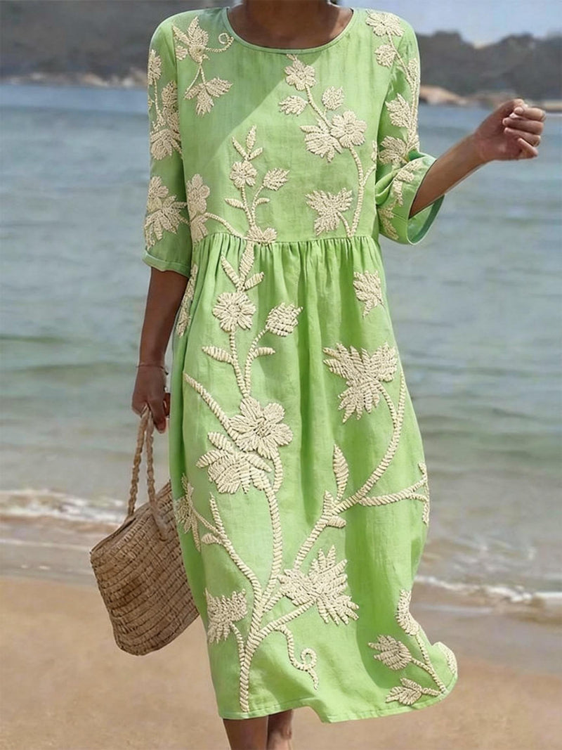 Midiklänning för Dam med Vintage Blommönster