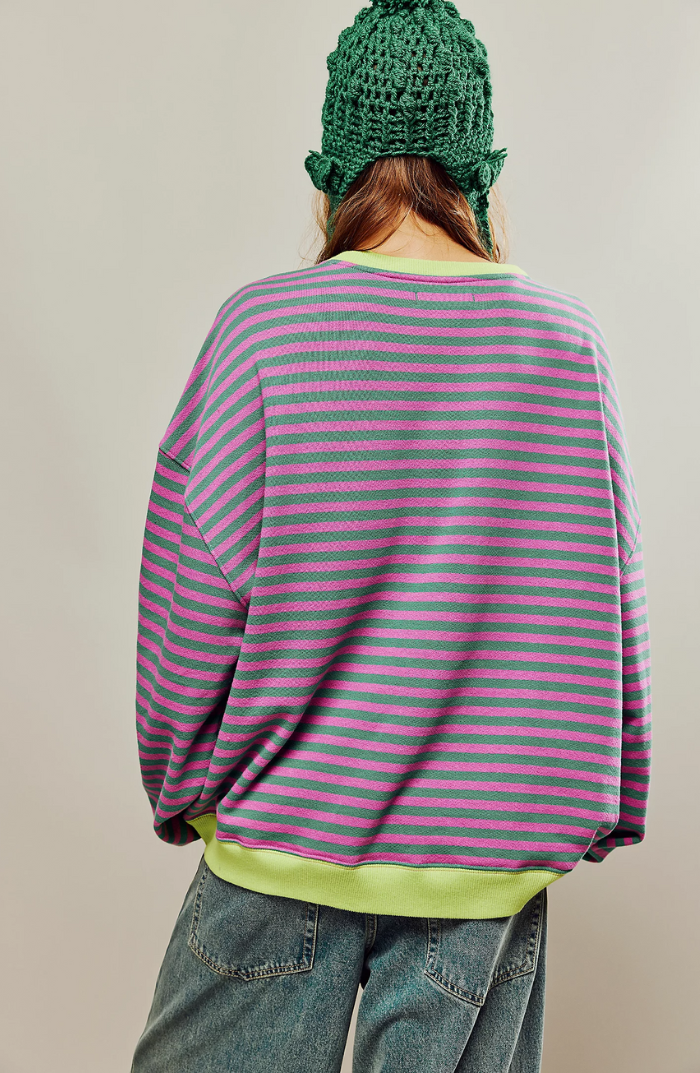 Mira – Farverig Oversized Striktrøje