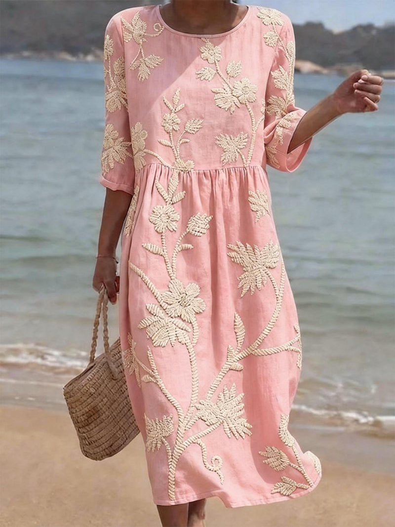 Elena | Blommönstrat Midi-klänning med vintage-känsla