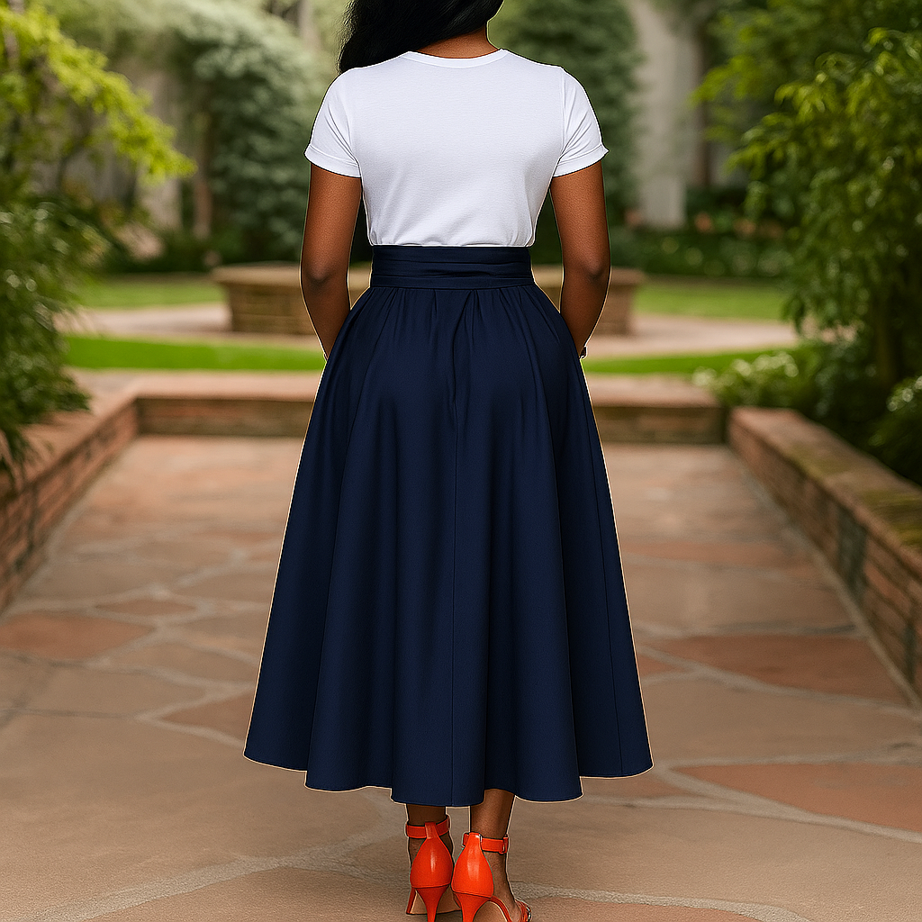 Maxi-Skirt i Modern Elegans med Justerbart Midjeband