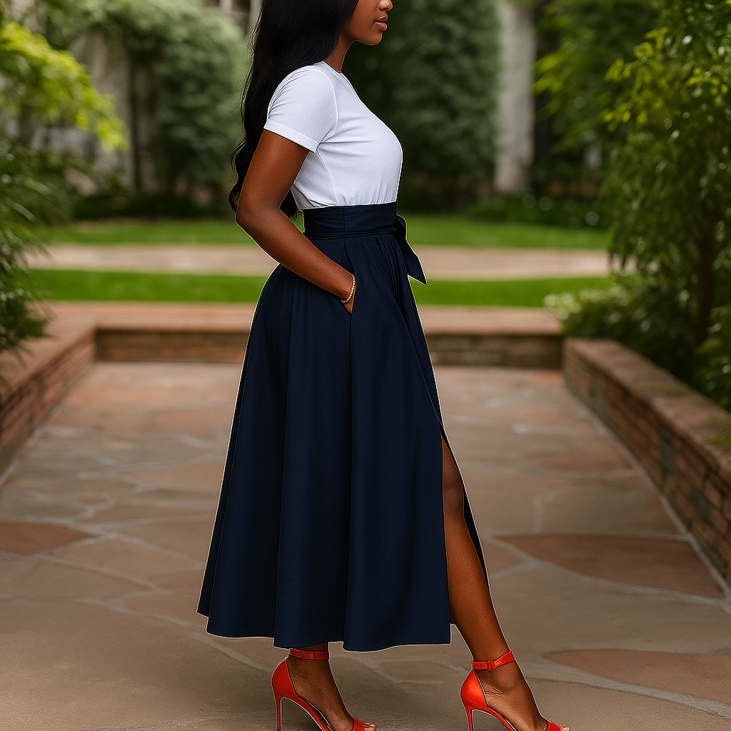 Maxi-Skirt i Modern Elegans med Justerbart Midjeband