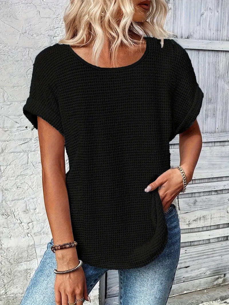 Stilrent T-Shirt med Rund Hals för Kvinnor
