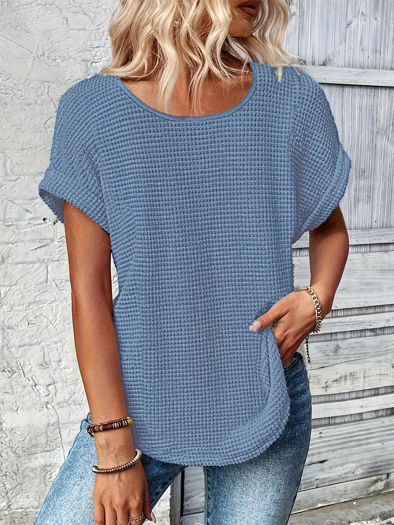Stilrent T-Shirt med Rund Hals för Kvinnor