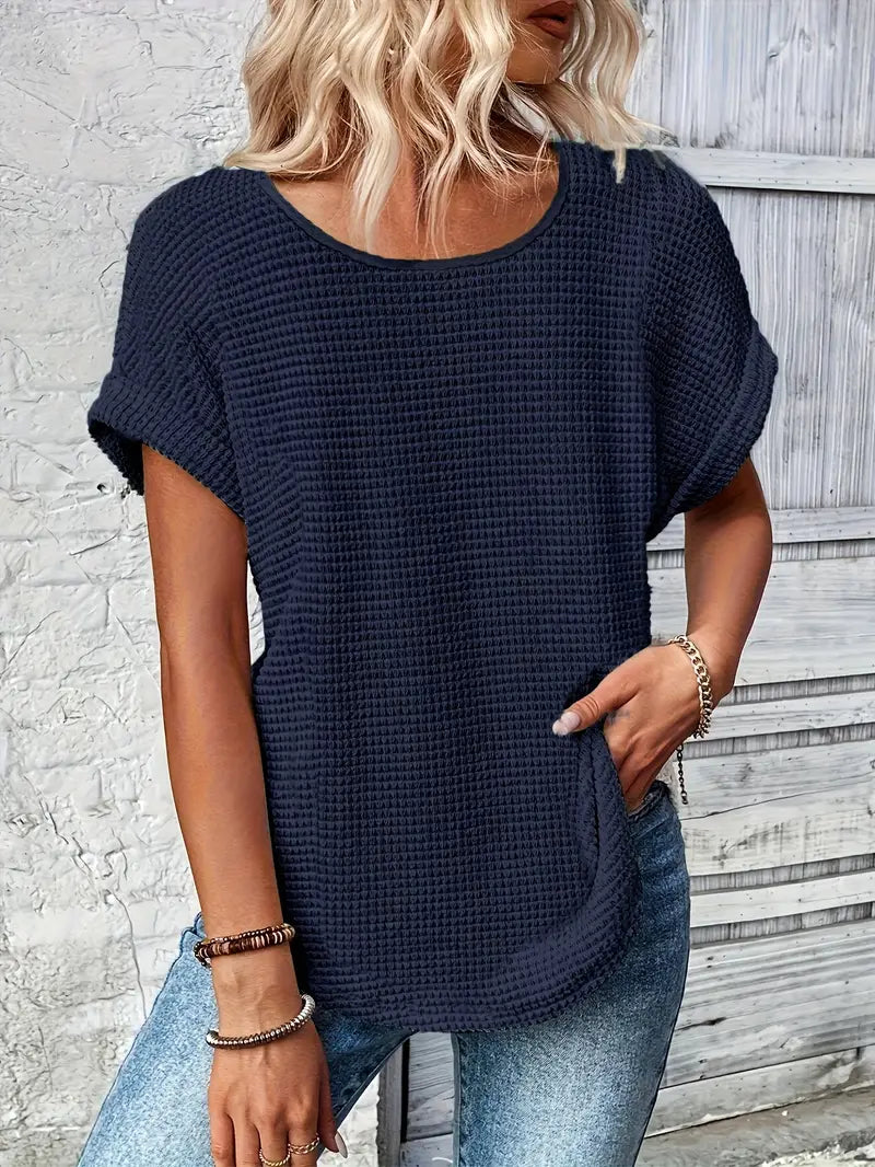 Stilrent T-Shirt med Rund Hals för Kvinnor
