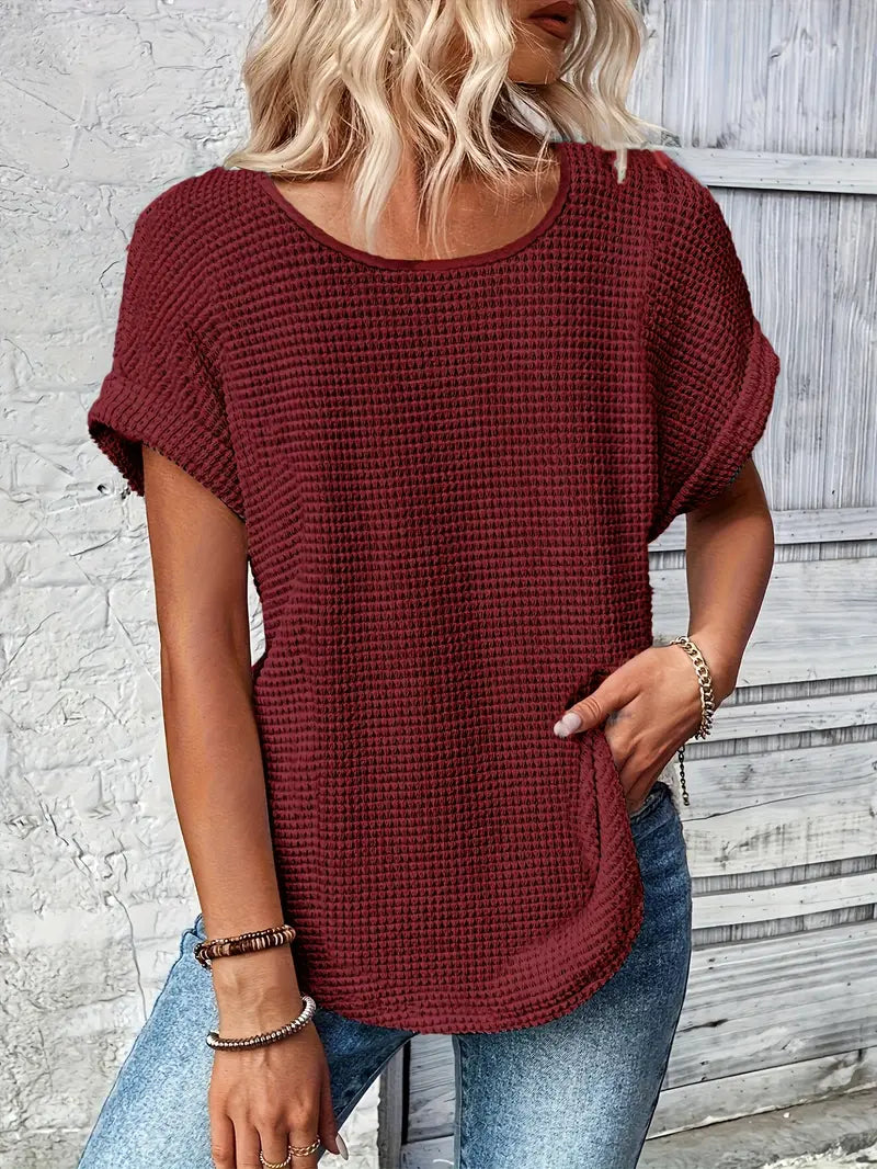 Stilrent T-Shirt med Rund Hals för Kvinnor