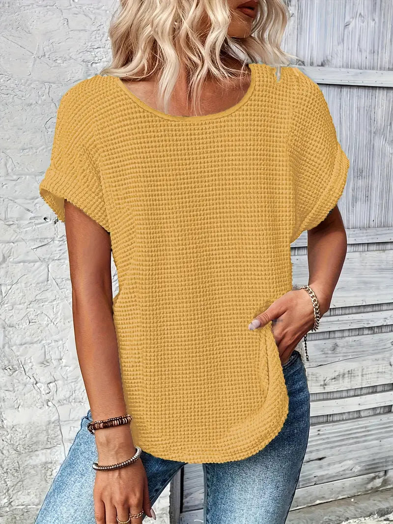 Stilrent T-Shirt med Rund Hals för Kvinnor