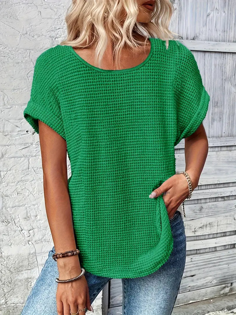 Stilrent T-Shirt med Rund Hals för Kvinnor