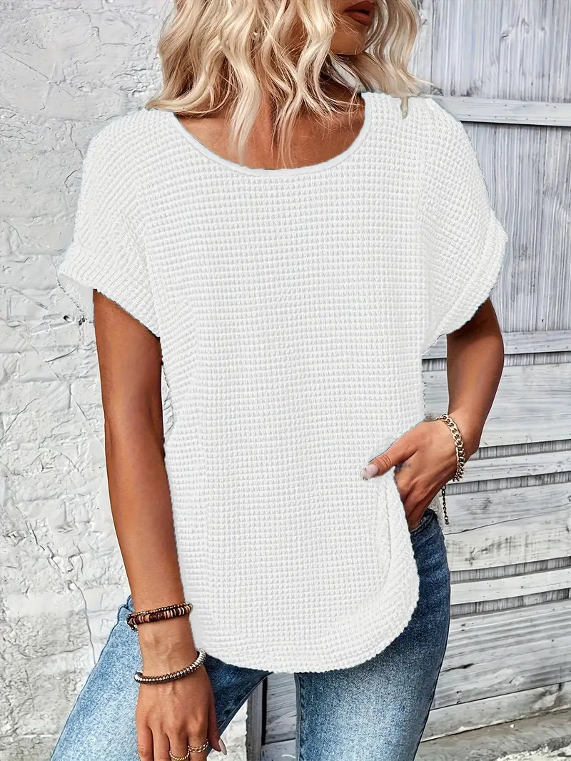 Stilrent T-Shirt med Rund Hals för Kvinnor