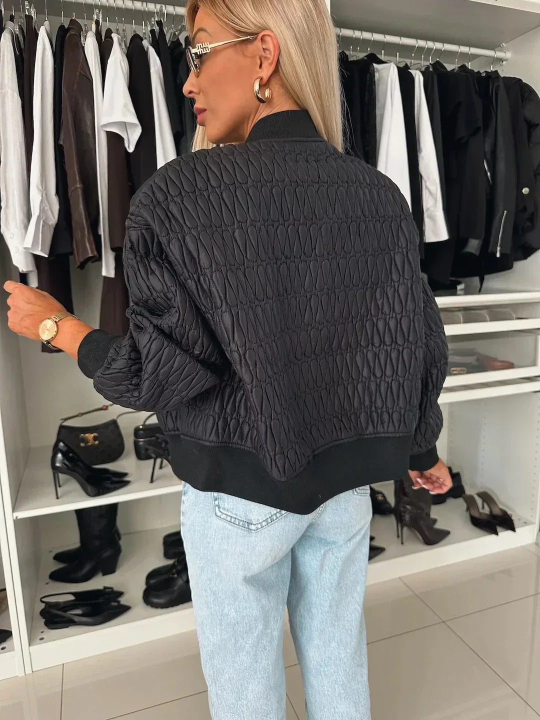 Struktureret Cardigan med Elegante Linjer og Uformel Stil
