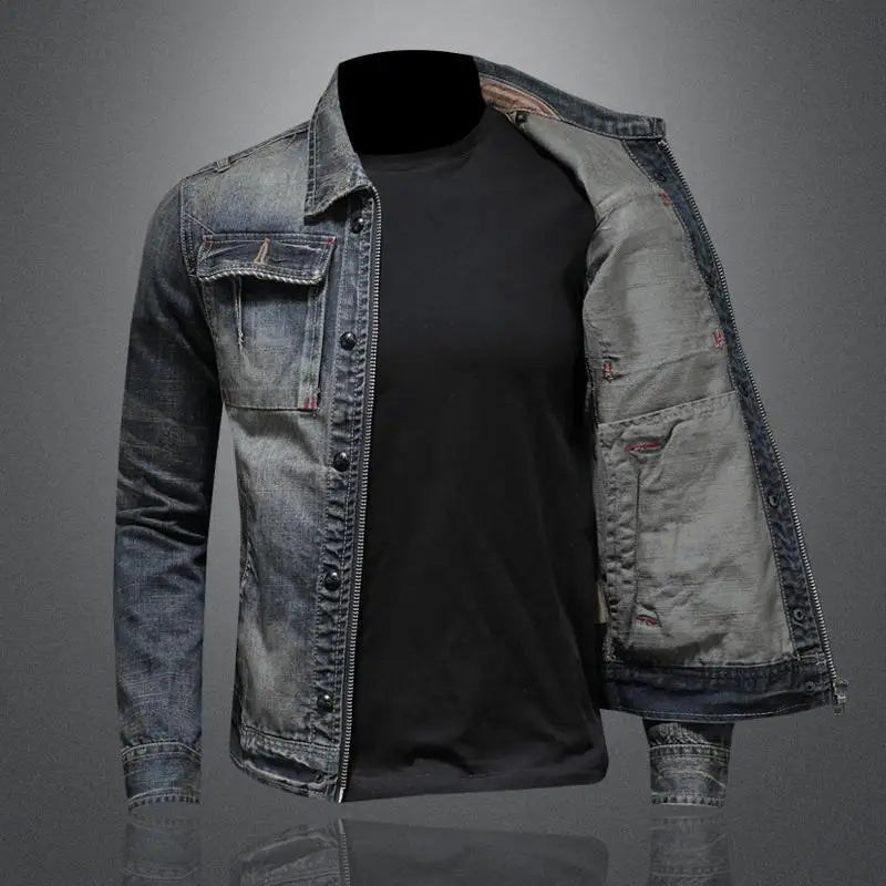 Jeansjacka för män i vintage-stil