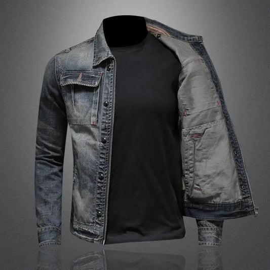 Jeansjacka för män i vintage-stil