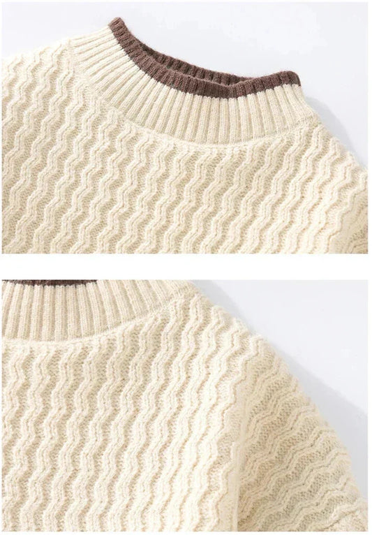 Vincent strikpullover med struktur – herre