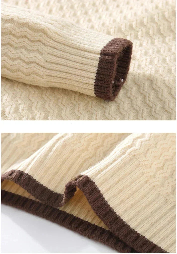 Vincent strikpullover med struktur – herre