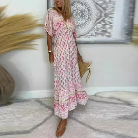Boho Maxi Klänning i Alma Stil