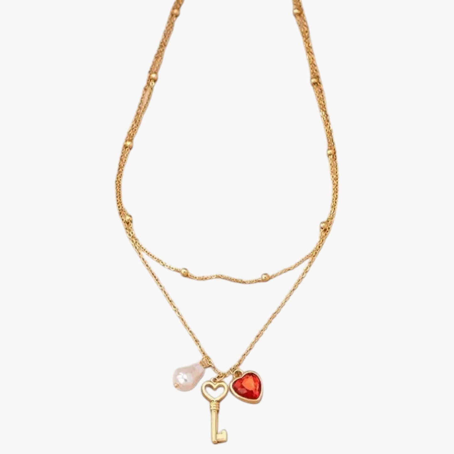 Hjerteformet Perlehalskæde - Elegance og Kærlighed i Én