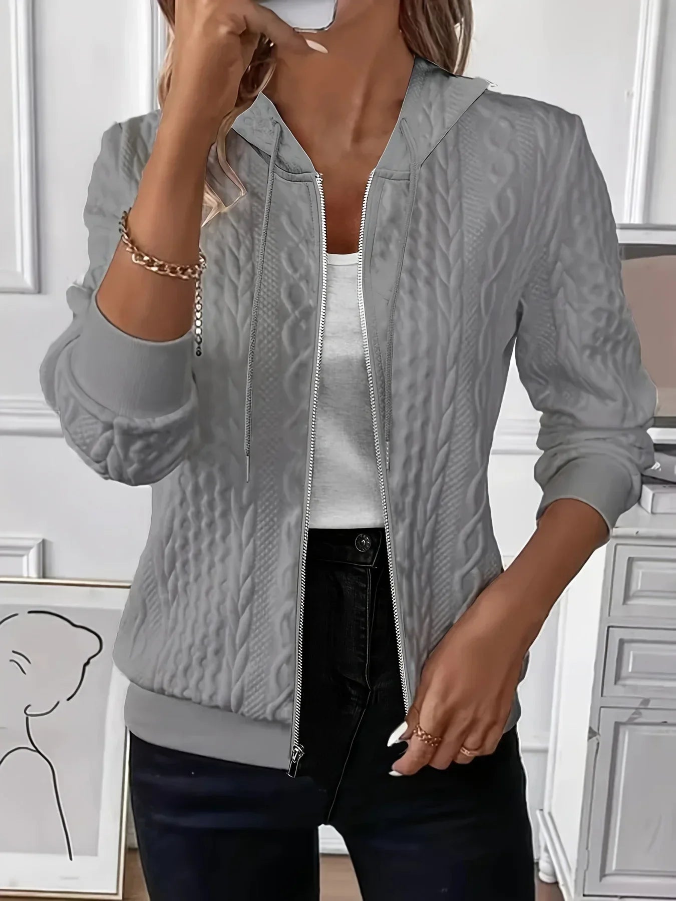 Elegant Stickad Jacka med Sofistikerad Design