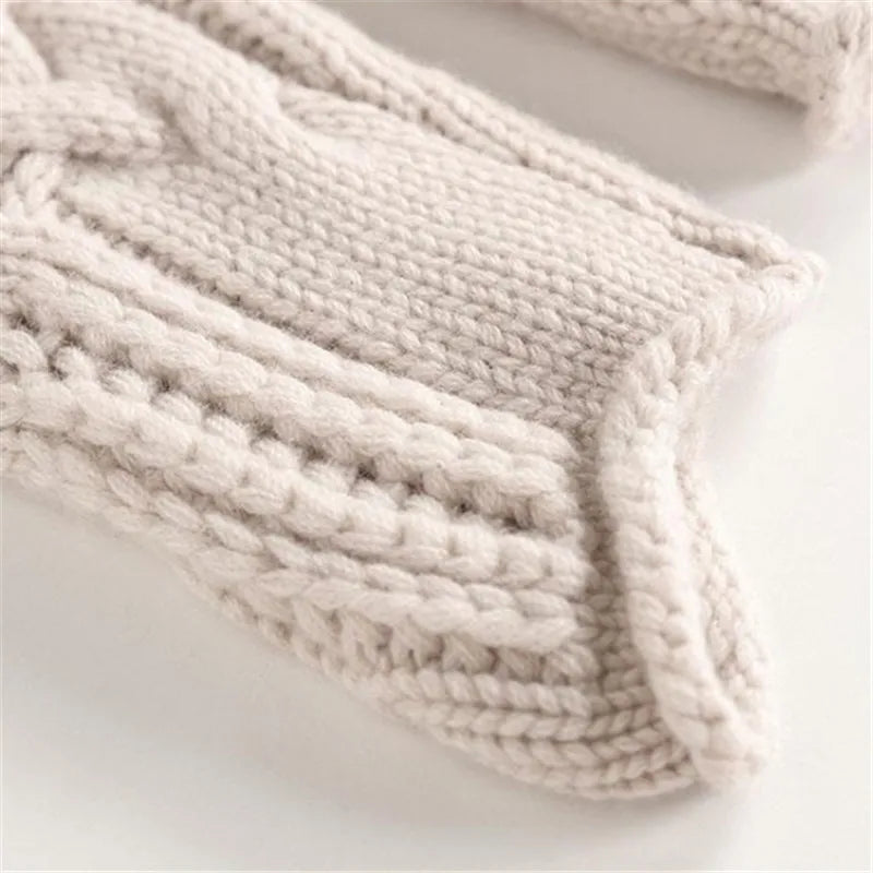 Elegant Strikbluse med Varm Struktur – Komfort og Stil