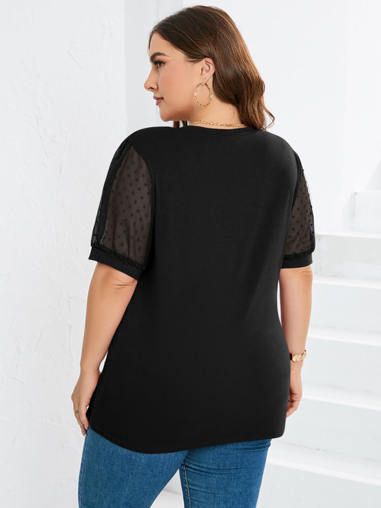 Mira | Elegant V-ringad Blus med Puffärmar