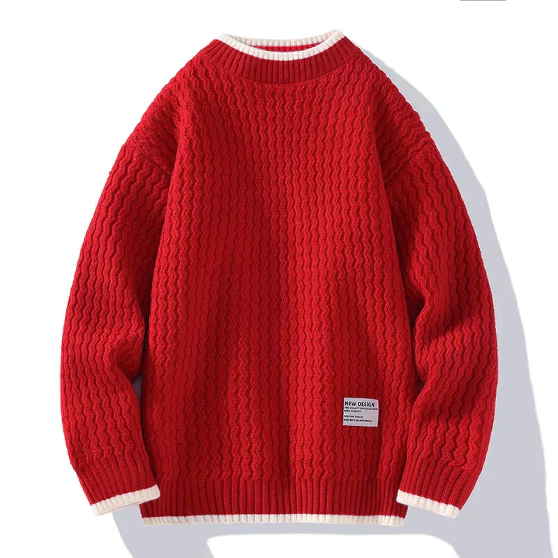 Vincent strikpullover med struktur – herre