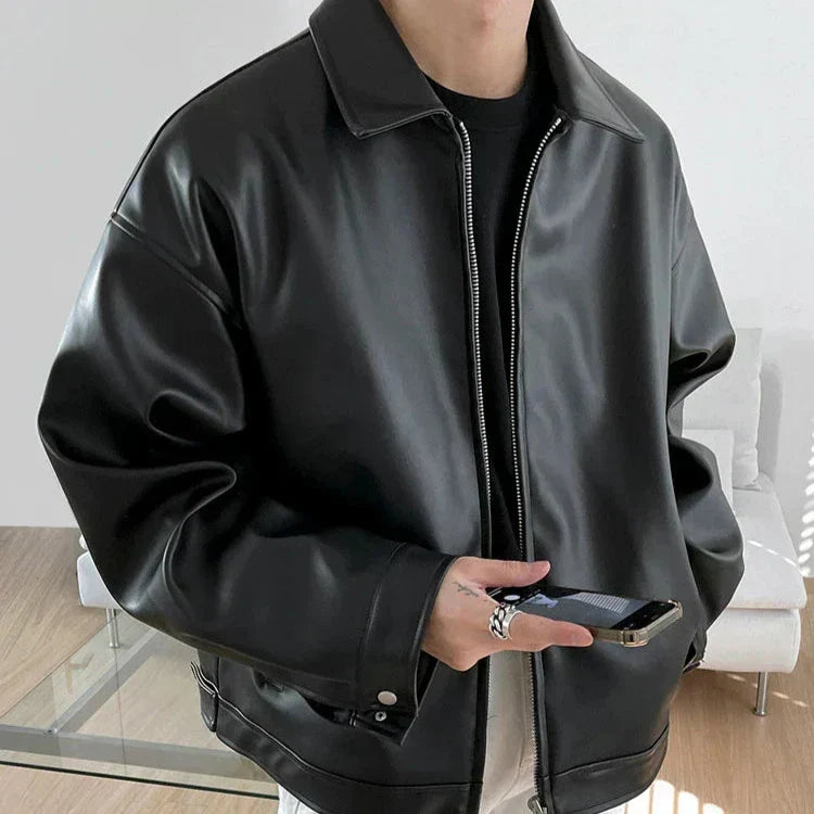 Oversized Herr Bomberjacka i Stilren Design