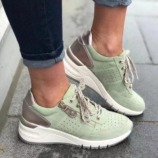 Stiliga Sneakers för Kvinnor med Rund Tå och Snörning
