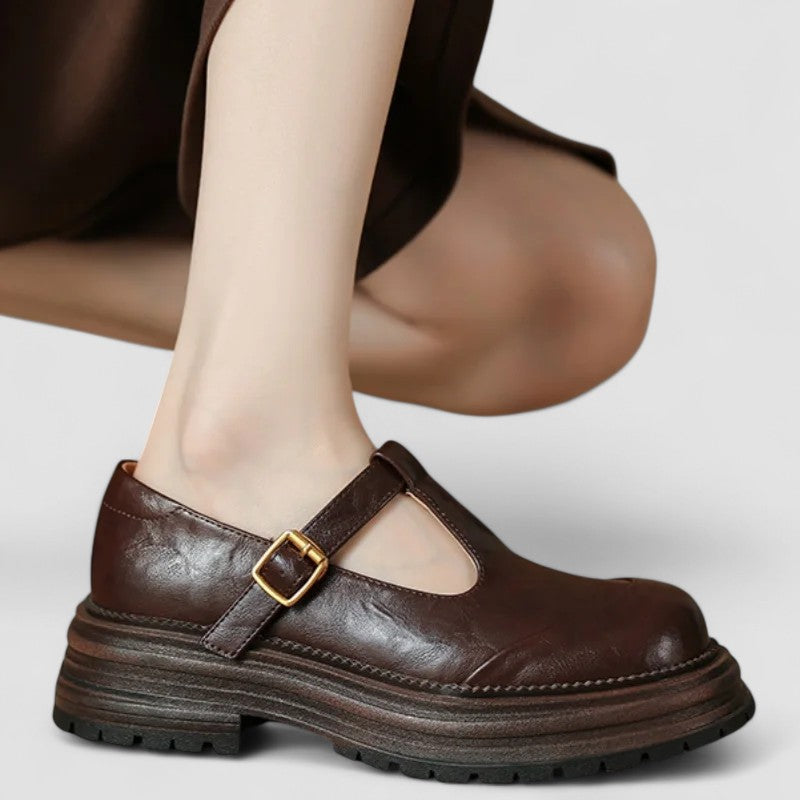 Sofia | Eleganta Plattform Sandaler med T-Riemen
