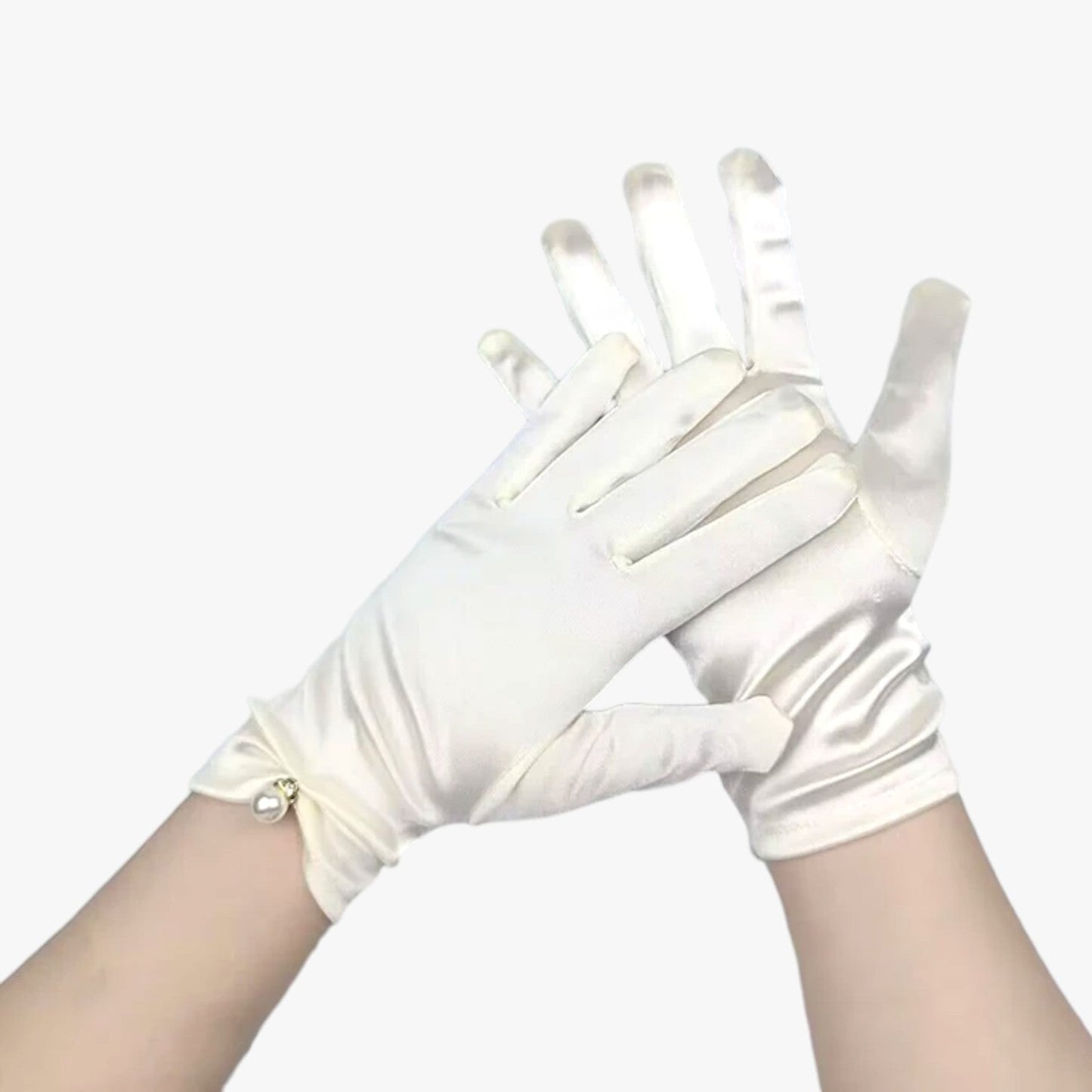 Eksklusive Satinhandsker med Perler til Elegante Begivenheder