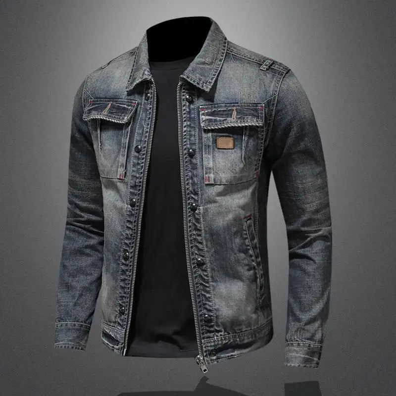 Jeansjacka för män i vintage-stil