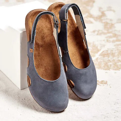Justerbara Slip-On Sandaler för Dam i Sandfärg
