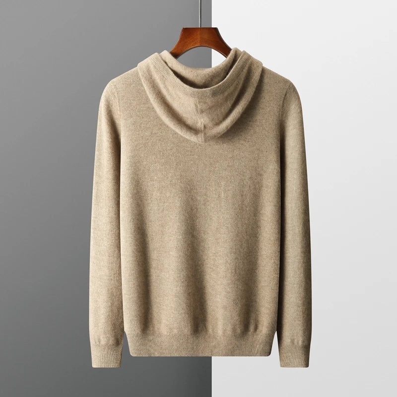 Elegant stickad hoodie med lyxig känsla