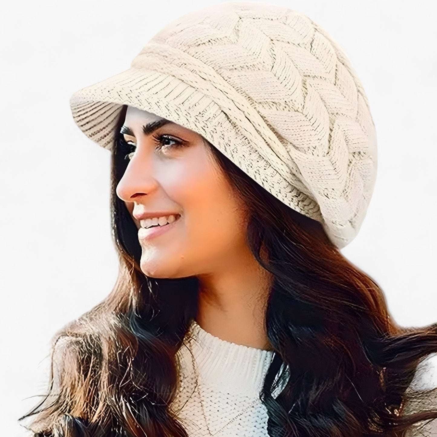 Varm Strikket Hue med Faux Pels – Komfort og Stil til Vinter