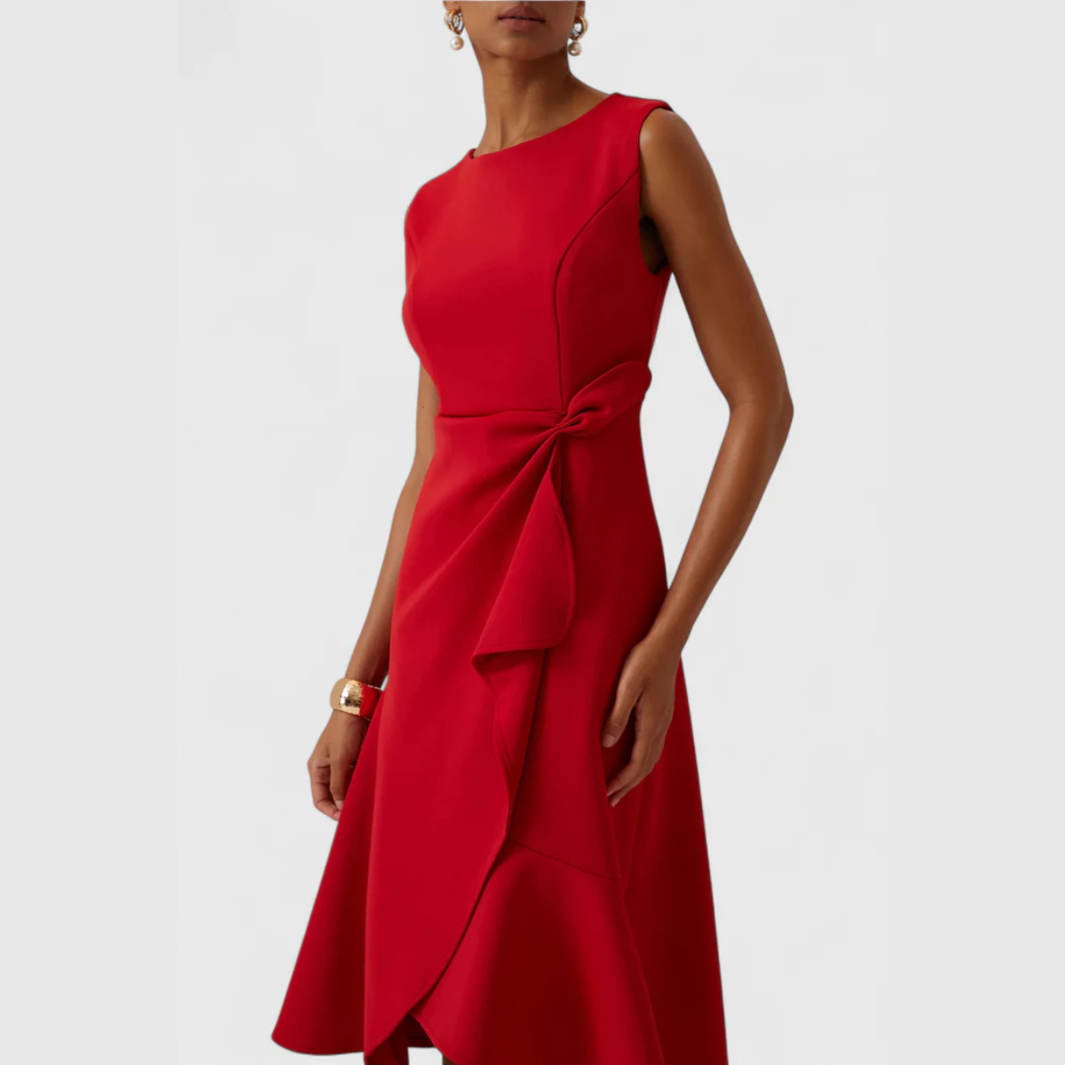 Elena | Elegant Asymmetrisk Midiklänning för Kvinnor