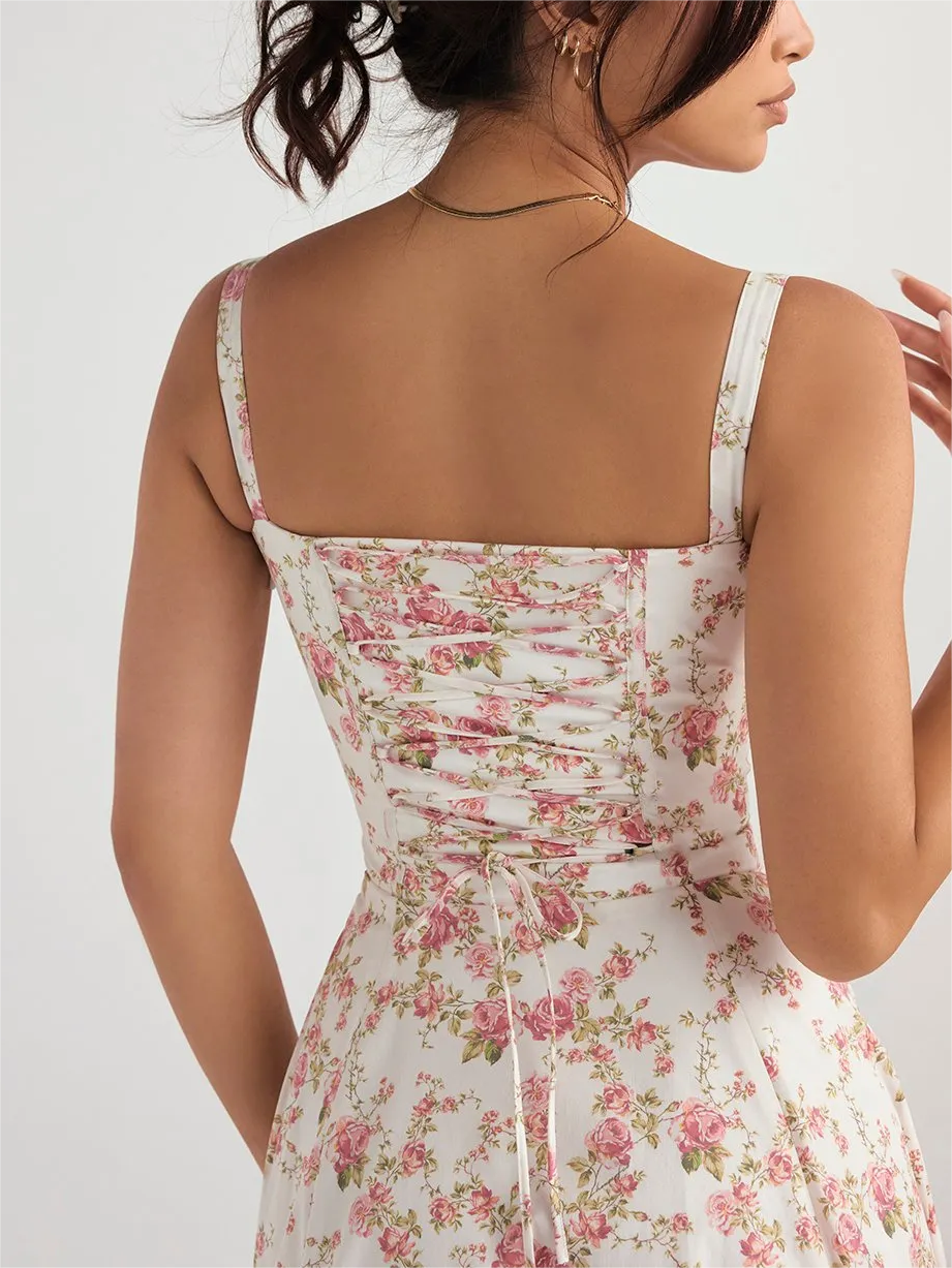 Elara - Blomster Bustier Midjeformende Kjole