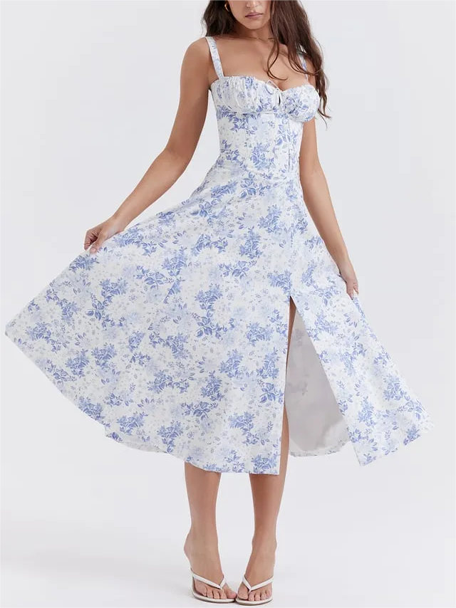 Elara - Blomster Bustier Midjeformende Kjole