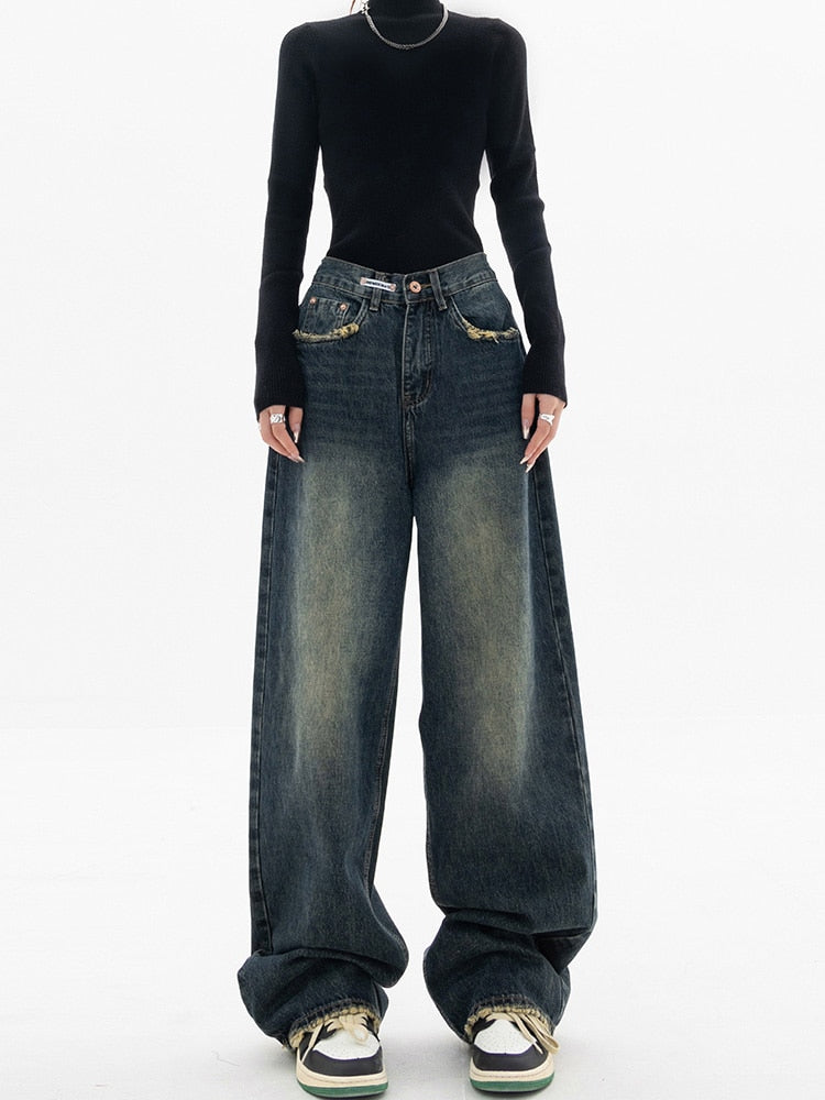 Damejeans med Højtaljet Komfort og Vintage Denim Look