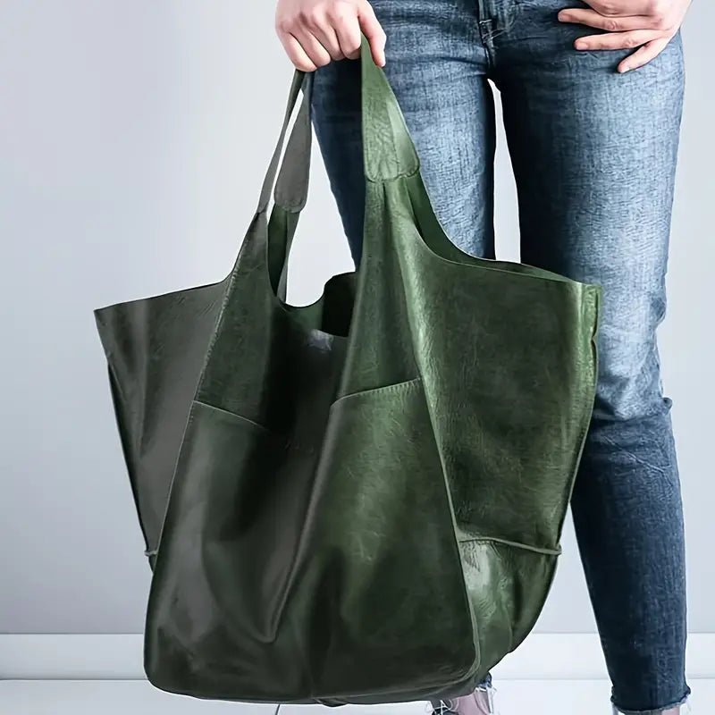Luxuriös och Rymlig Veganläder Shopper