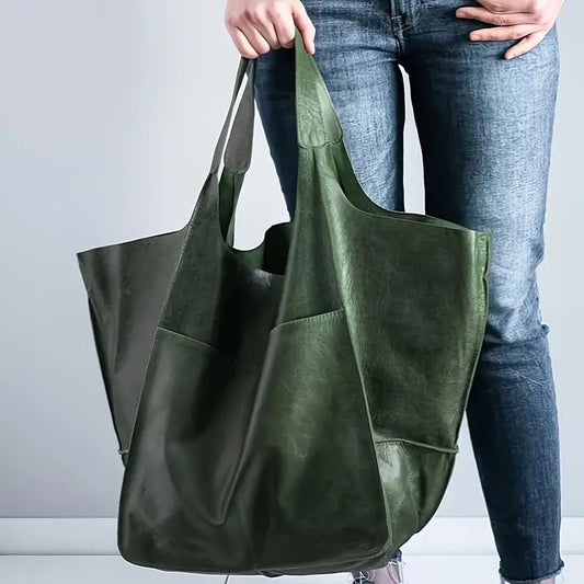 Luxuriös och Rymlig Veganläder Shopper