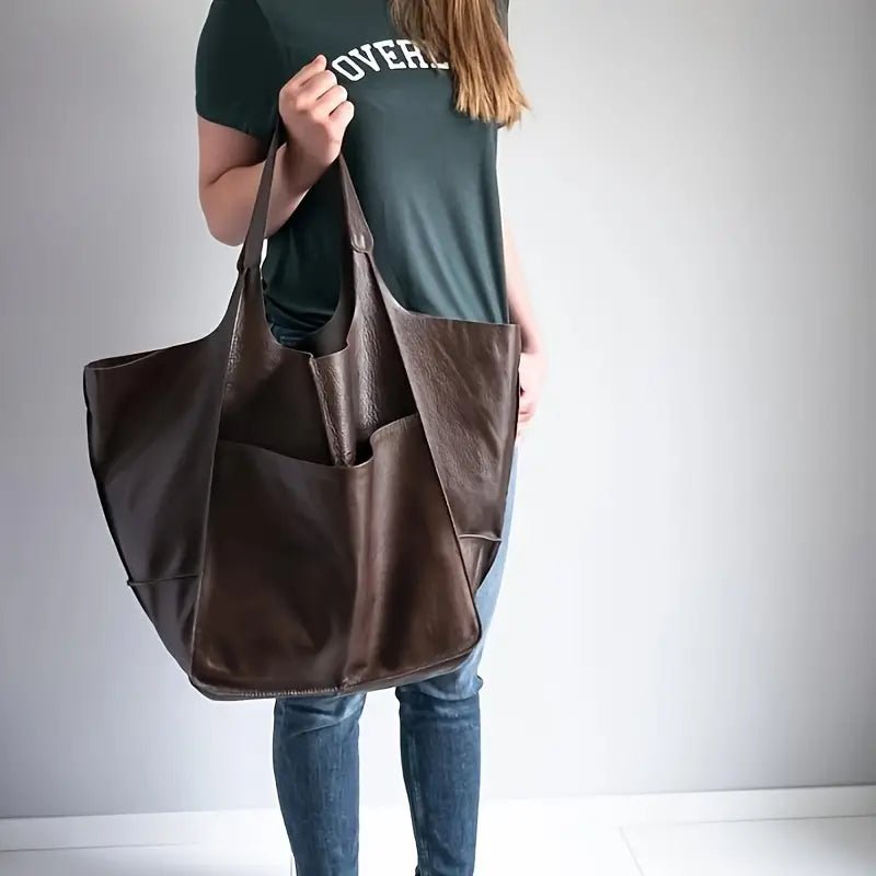 Luxuriös och Rymlig Veganläder Shopper
